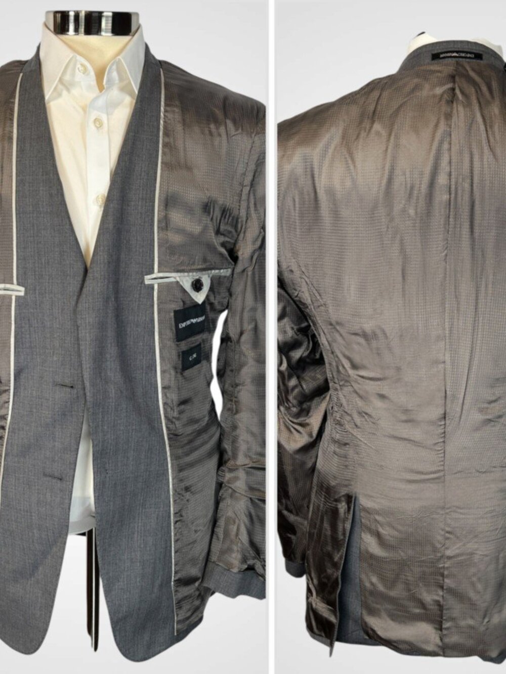 Emporio Armani G-Line Suit 38R 31x30 Gray Two Tone Melange Designer - Picture 12 of 14